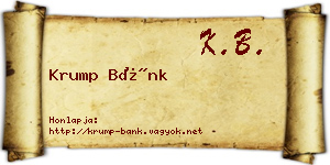 Krump Bánk névjegykártya